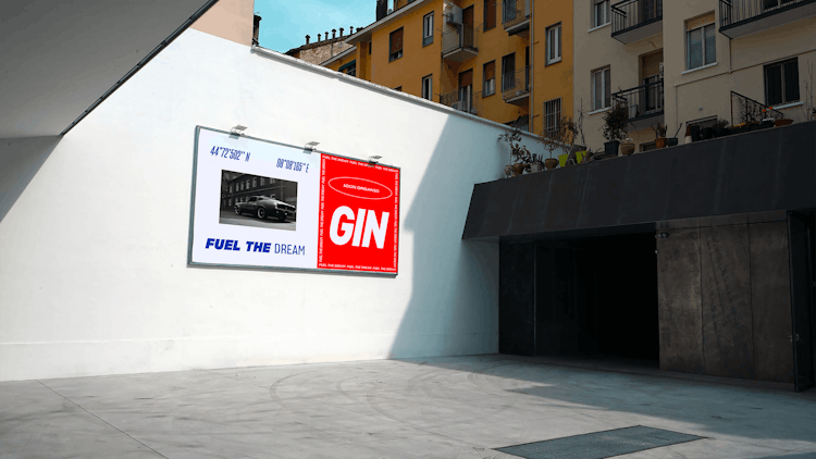 nascent design engine distilled organic gin branding brand identity ooh outdoor communication billboard poster