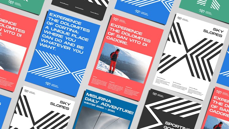 nascent project cortina skiworld rebranding brand identity design creative direction environment event flyer