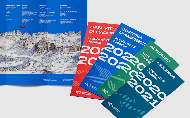 nascent project cortina skiworld rebranding brand identity design creative direction environment event brochure program